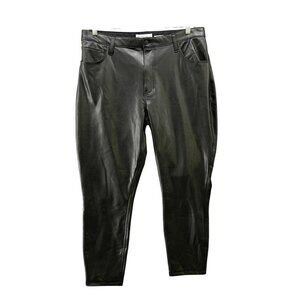 Abercrombie & Fitch Skinny High Rise Vegan Leather Pants Womens 33 / 16 Black
